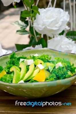 Fresh Avocado Salad Stock Photo