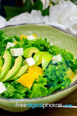 Fresh Avocado Salad Stock Photo