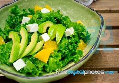 Fresh Avocado Salad Stock Photo