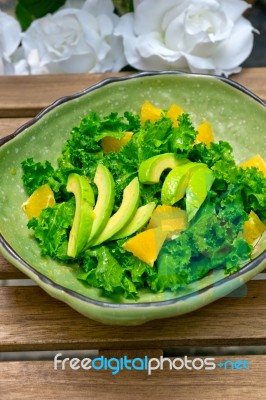 Fresh Avocado Salad Stock Photo