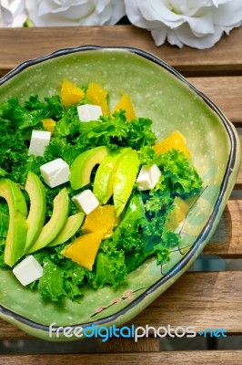 Fresh Avocado Salad Stock Photo