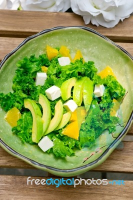 Fresh Avocado Salad Stock Photo