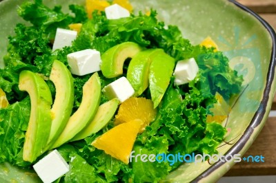 Fresh Avocado Salad Stock Photo