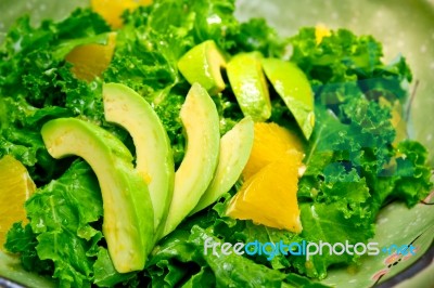 Fresh Avocado Salad Stock Photo