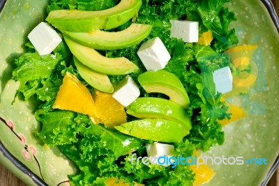 Fresh Avocado Salad Stock Photo