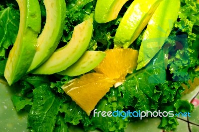 Fresh Avocado Salad Stock Photo