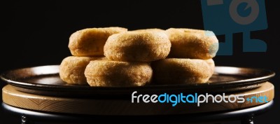 Fresh Baked Cinnamon Donuts Stock Photo