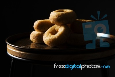 Fresh Baked Cinnamon Donuts Stock Photo