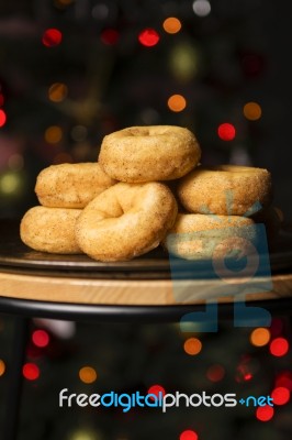 Fresh Baked Cinnamon Donuts Stock Photo