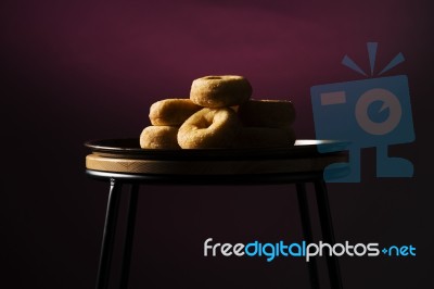 Fresh Baked Cinnamon Donuts Stock Photo