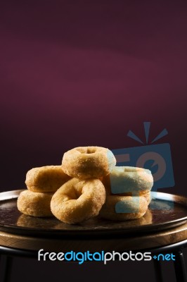 Fresh Baked Cinnamon Donuts Stock Photo