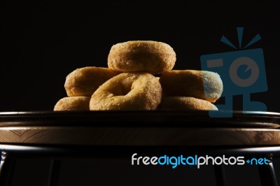 Fresh Baked Cinnamon Donuts Stock Photo