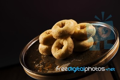 Fresh Baked Cinnamon Donuts Stock Photo