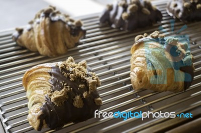 Fresh Baked Croissant For Sale Stock Photo