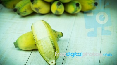 Fresh Bananas On White Background Stock Photo