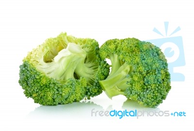 Fresh Broccoli Isolated On The White Background Stock Photo