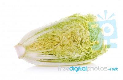 Fresh Cabbage On White Background Stock Photo