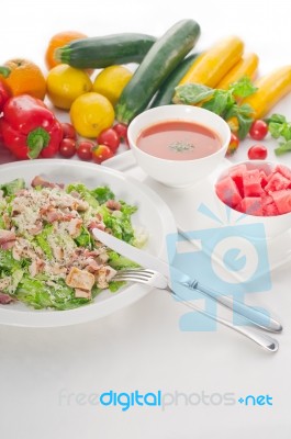 Fresh Caesar Salad Stock Photo