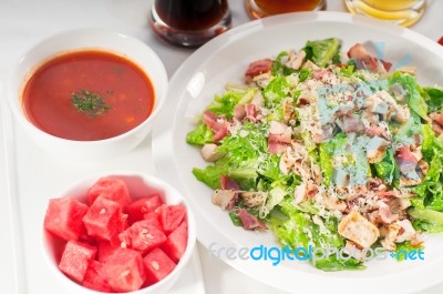 Fresh Caesar Salad Stock Photo