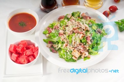 Fresh Caesar Salad Stock Photo