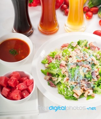 Fresh Caesar Salad Stock Photo