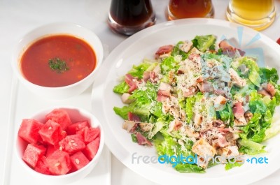 Fresh Caesar Salad Stock Photo