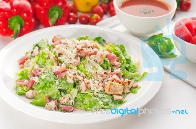 Fresh Caesar Salad Stock Photo