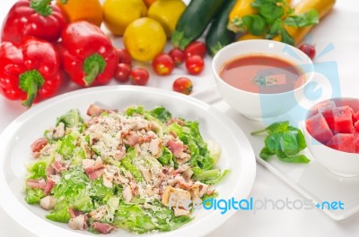 Fresh Caesar Salad Stock Photo