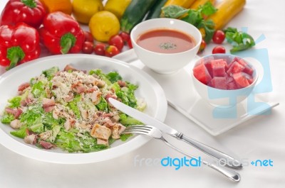 Fresh Caesar Salad Stock Photo