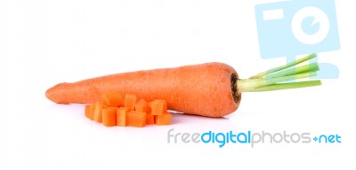 Fresh Carrot Isolated On A White Background Stock Photo