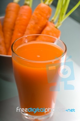 Fresh Carrot Juice Stock Photo