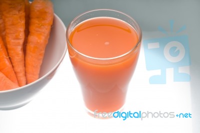 Fresh Carrot Juice Stock Photo