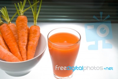 Fresh Carrot Juice Stock Photo