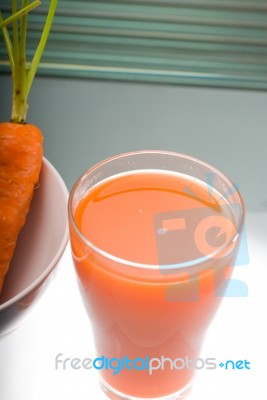 Fresh Carrot Juice Stock Photo