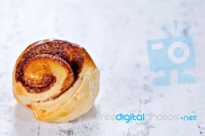 Fresh Cinnamon Roll Stock Photo