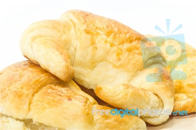 Fresh Croissant Isolated On White Stock Photo