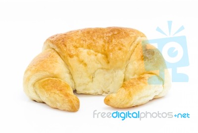 Fresh Croissant Isolated On White Stock Photo