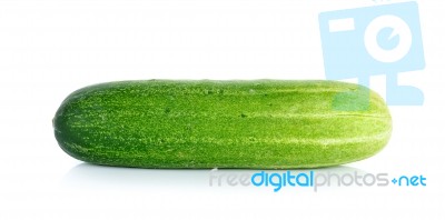 Fresh Cucumber Isolated On The White Background Stock Photo