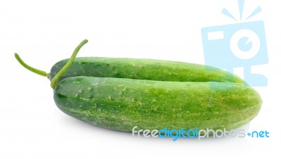 Fresh Cucumber  Isolated On White Background Stock Photo