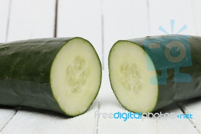 Fresh Cucumber Vegetable Sliced Stock Photo