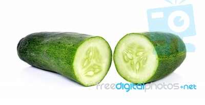 Fresh Cucumbers Isolated On White Background Stock Photo