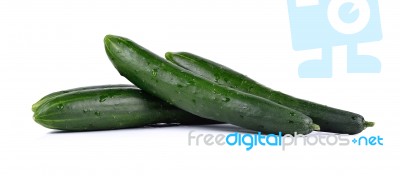 Fresh Cucumbers Isolated On White Background Stock Photo