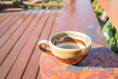 Fresh Cup Of Hot Espresso Stock Photo