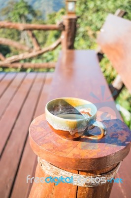 Fresh Cup Of Hot Espresso Stock Photo