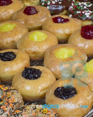 Fresh Filled Donuts Stock Photo