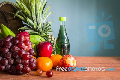 Fresh Fruit Juices Stock Photo