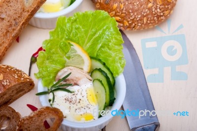 Fresh Garlic Cheese Dip Salad Stock Photo