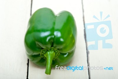 Fresh Green Bell Pepper Stock Photo