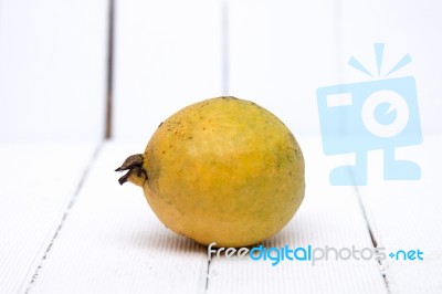 Fresh Guava Fruit On A White Background Stock Photo