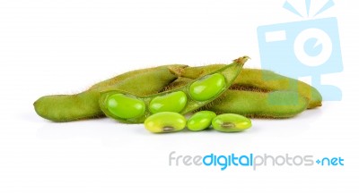 Fresh Harvested Soybean (edamame) Plant Isolated On White Backgr… Stock Photo